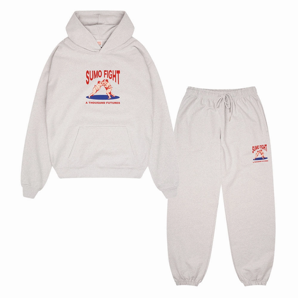 Neutral palette A Thousand Futures 'Sumo Fight' Hoodie & Jogger Set - Ash