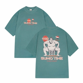 Soft touch finish Holiday Style Trend A Thousand Futures 'Sumo Time' Vintage Washed Tee - Pine