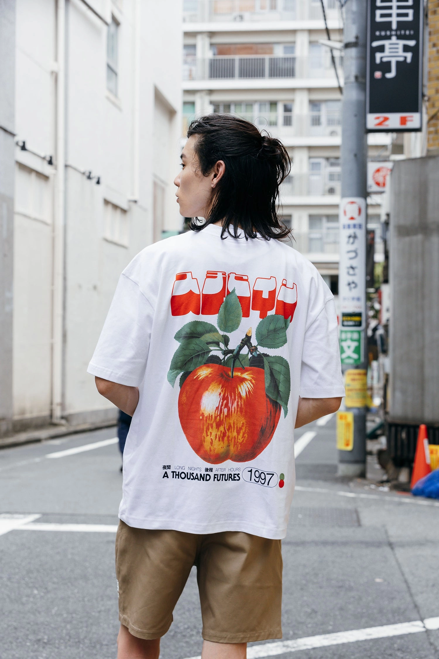 A Thousand Futures x GK 'Apple' Tee - White PocketDetail Versatile and Comfortable