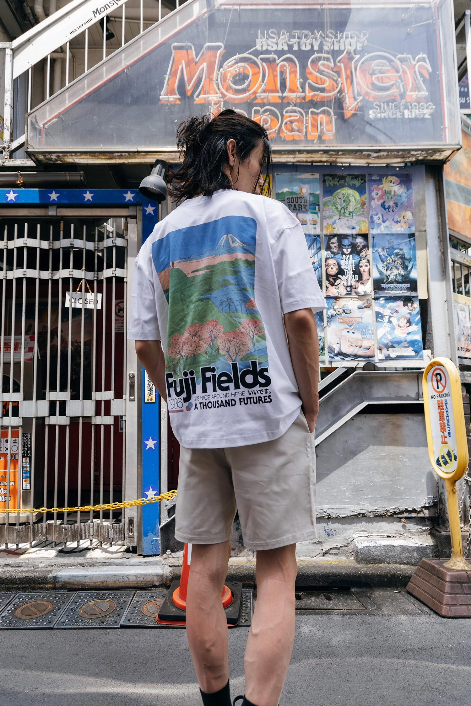 A Thousand Futures x GK 'Fuji Fields' Tee - White Basic Wear Active Comfort Wear