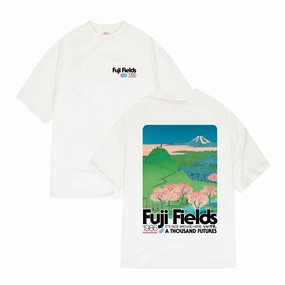 Flexible Neckband A Thousand Futures x GK 'Fuji Fields' Tee - White