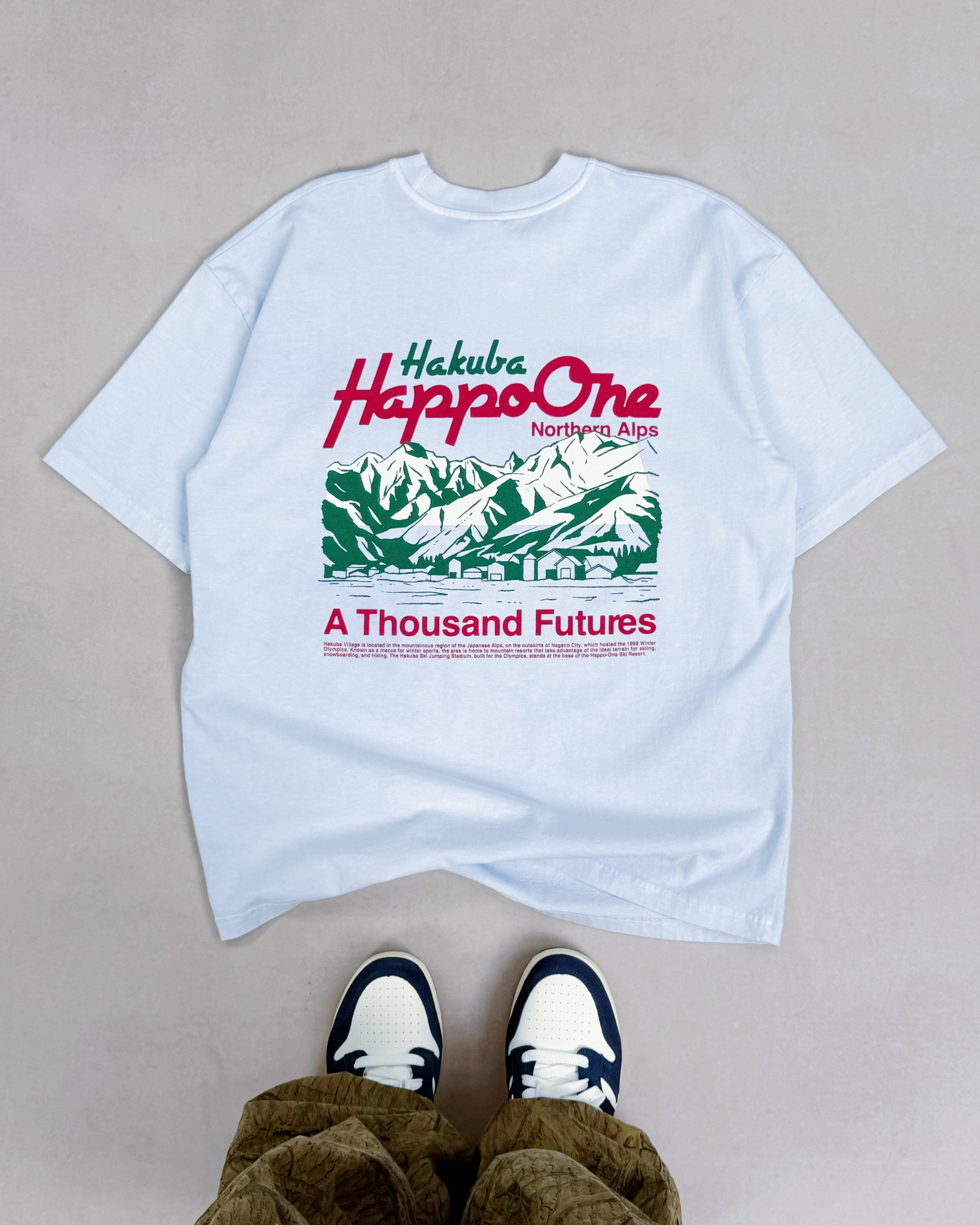 Streetwear Easy Look A Thousand Futures x Yunosuke 'Happo' Washed Tee - Light Blue