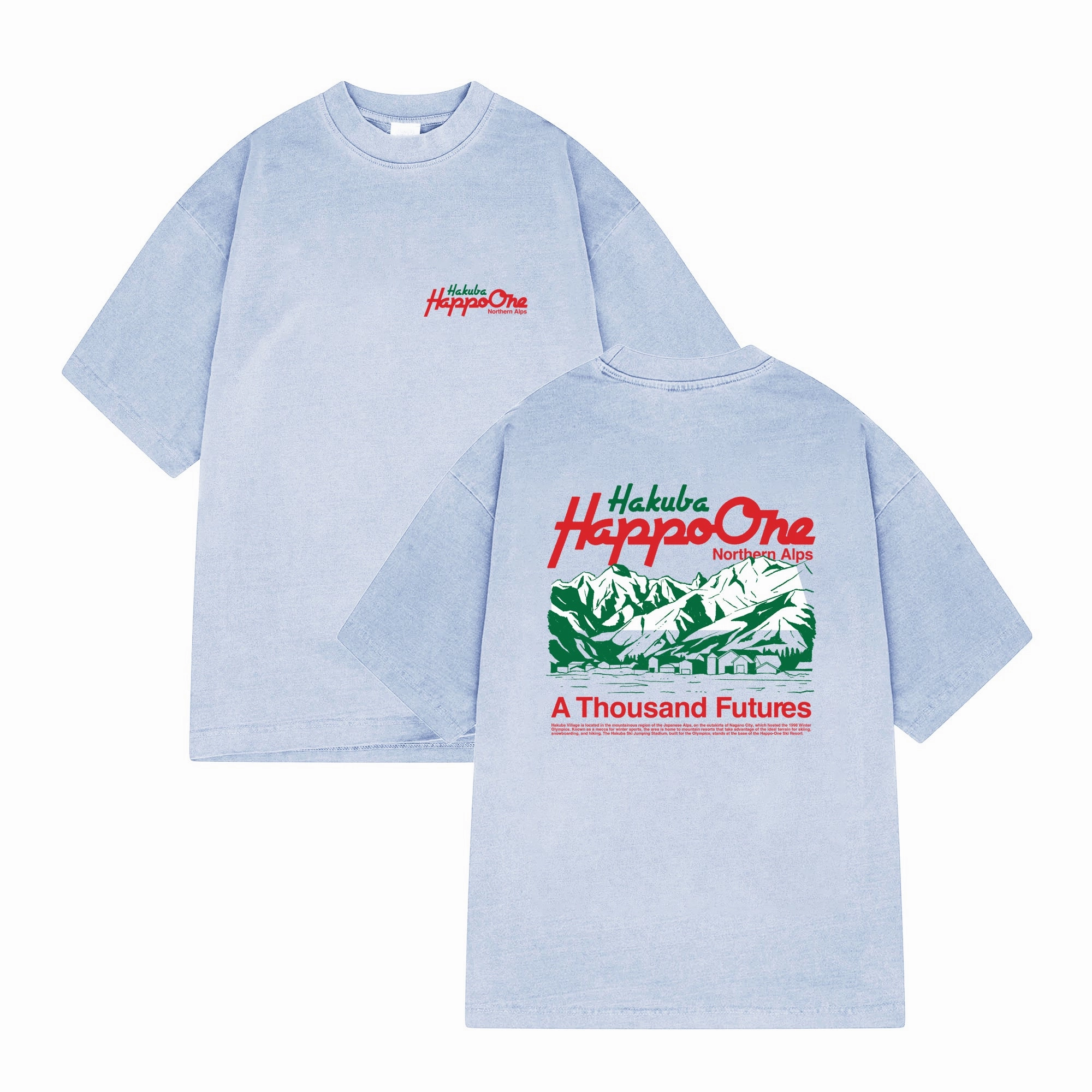 A Thousand Futures x Yunosuke 'Happo' Washed Tee - Light Blue Autumn Wear Temperature Regulating Fabric