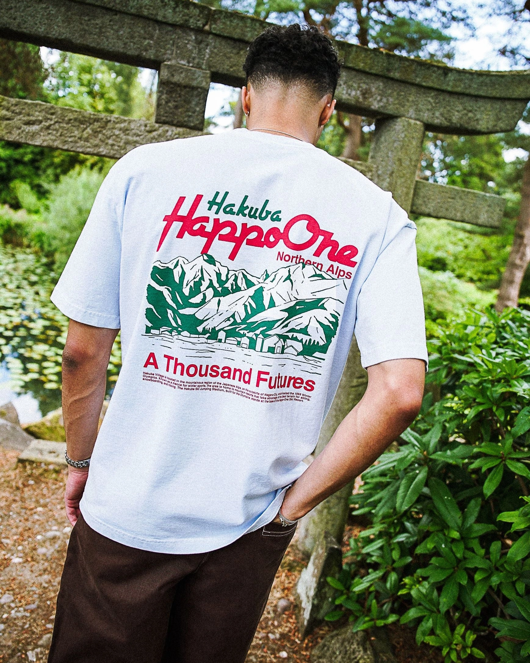 MultipurposeUse A Thousand Futures x Yunosuke 'Happo' Washed Tee - Light Blue