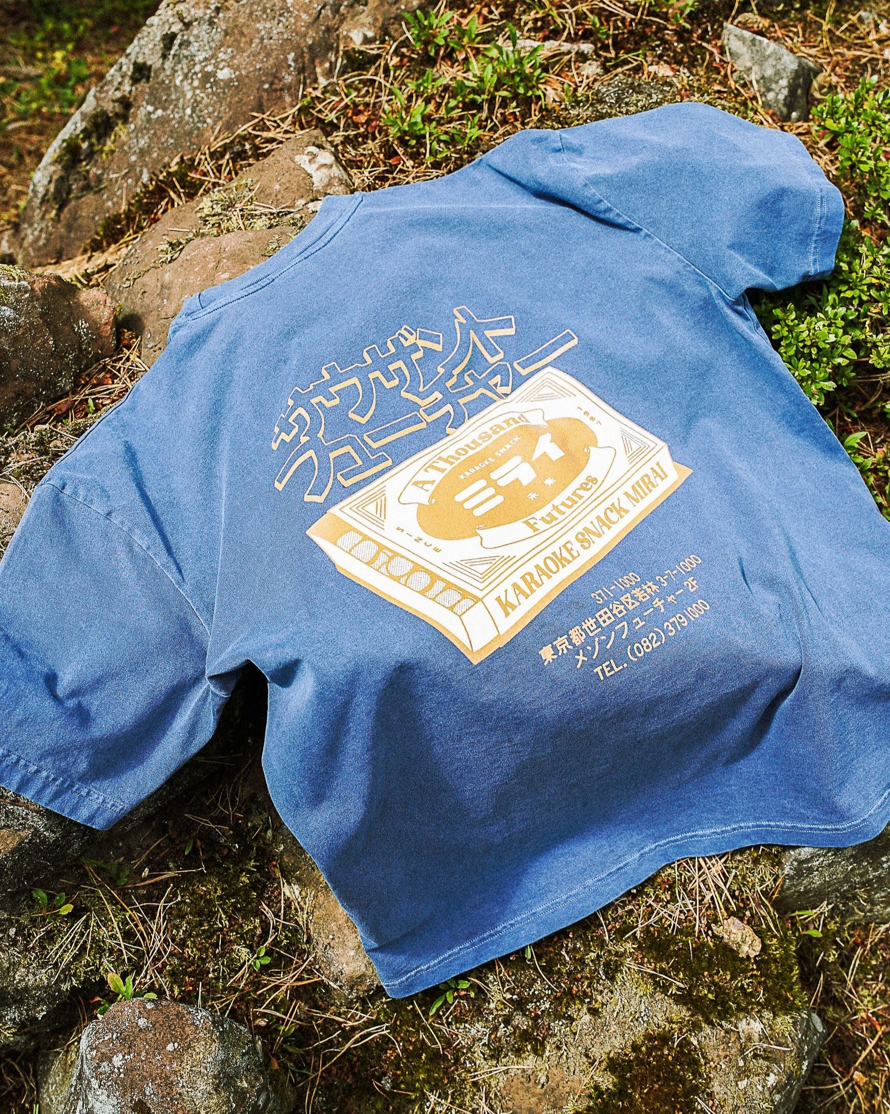Drip Dry Fabric A Thousand Futures x Yunosuke 'Matches' Washed Tee - Navy