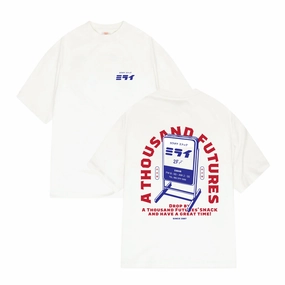 A Thousand Futures x Yunosuke 'Snack' Tee - White Essential layering piece