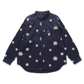 (ST424) Daisy Allover Print Shirt Structured Shoulder Support Spring Break