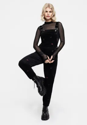 LowProfileStitching Styx Moth Embroidered Cord Balloon Leg Dungarees