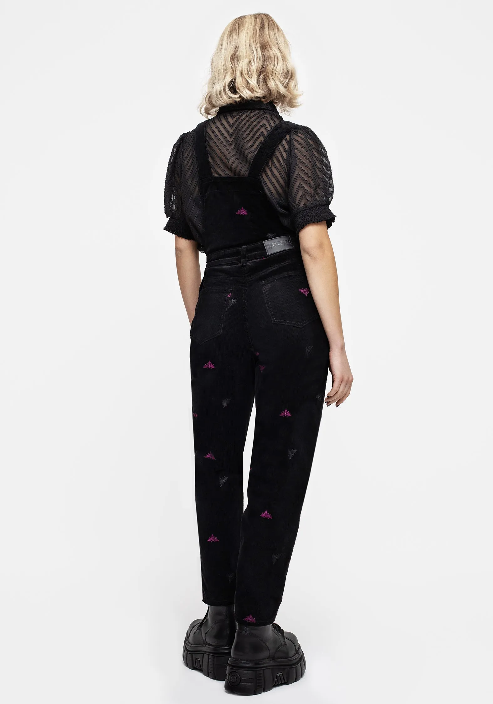 Styx Moth Embroidered Cord Balloon Leg Dungarees Easy Match