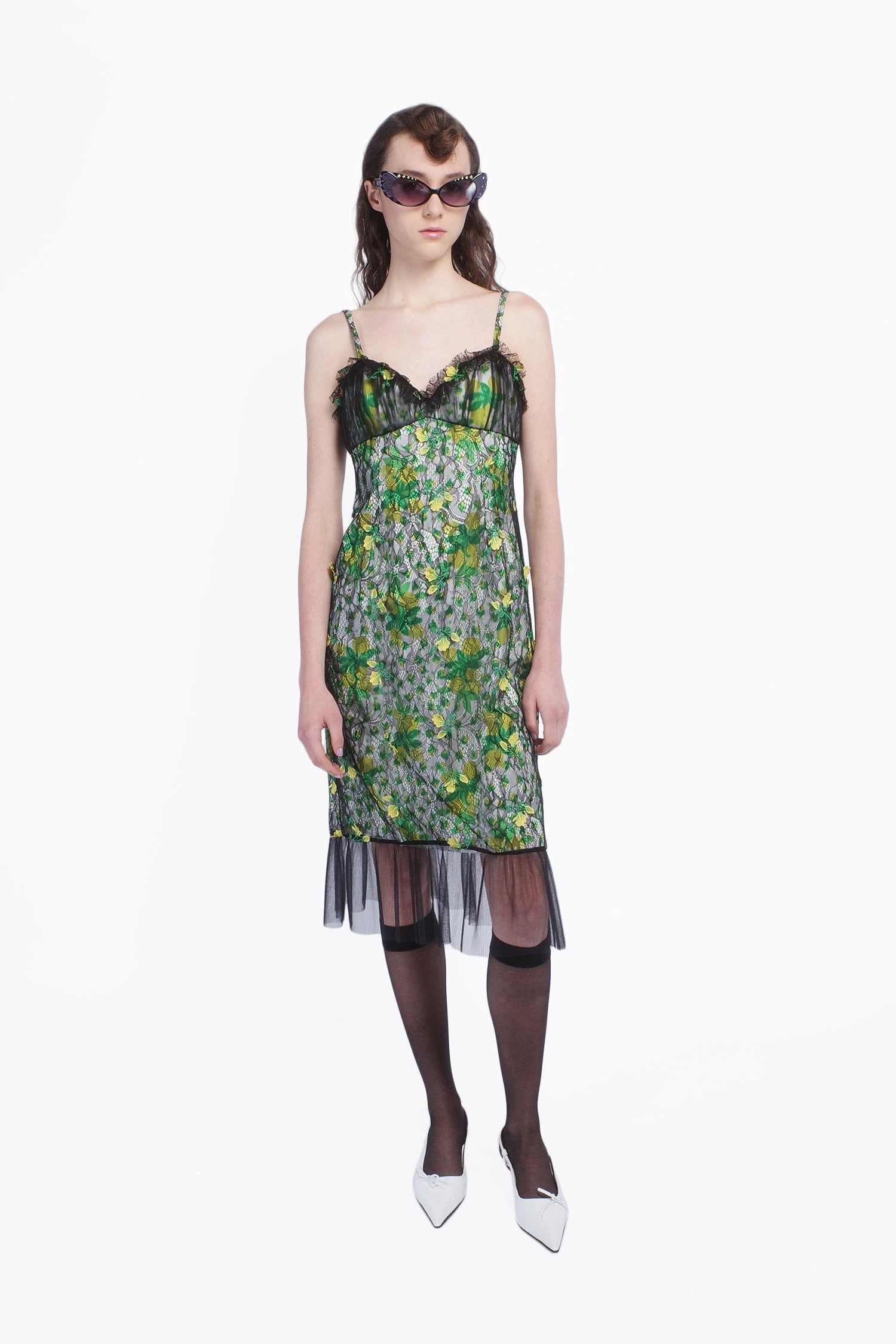 Pure Piece Slimming Shape Rosebuds Lace Combo Slip Dress