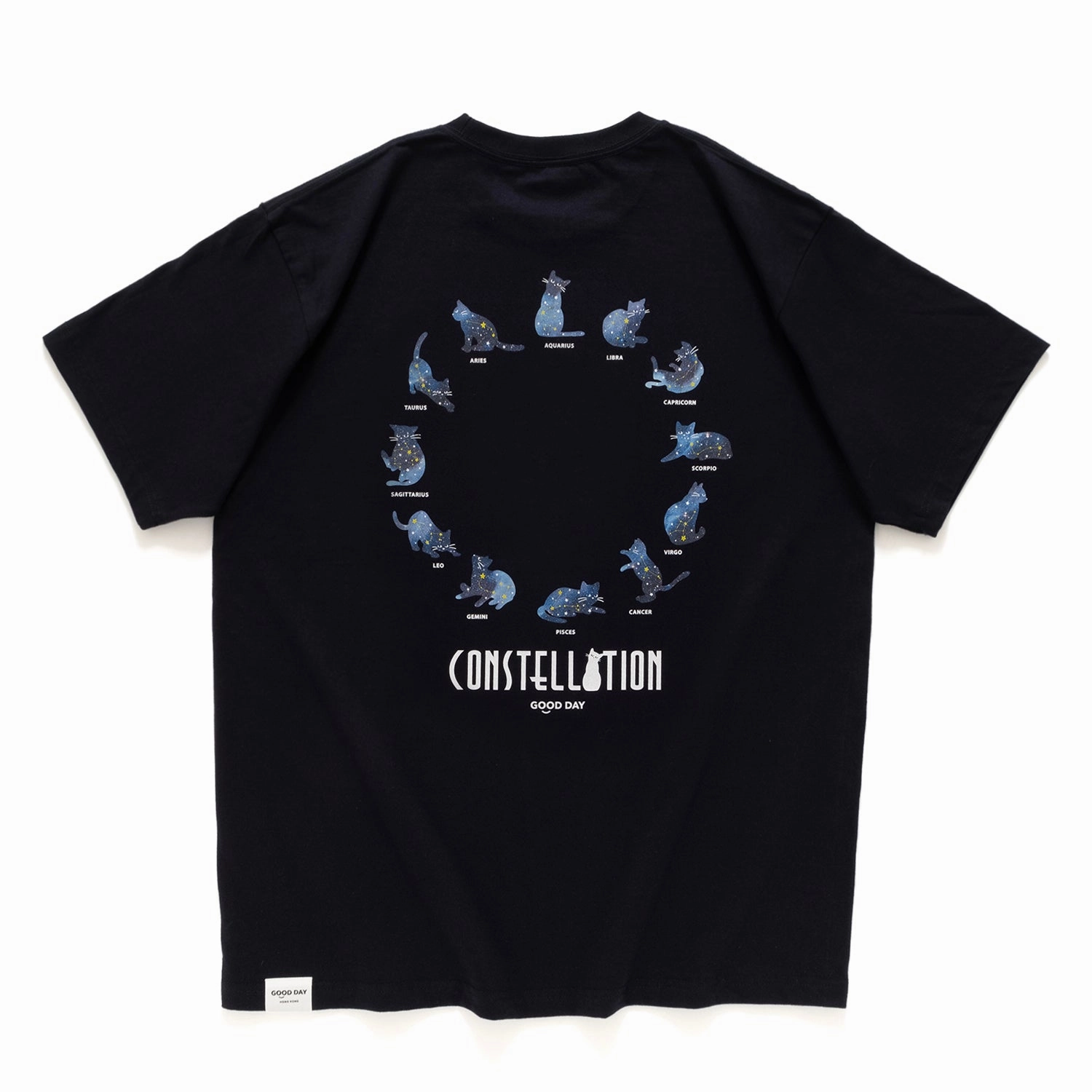 Durable Stitching Layering Fashion (ZT1549) 12 Signs of Cat Graphic Tee