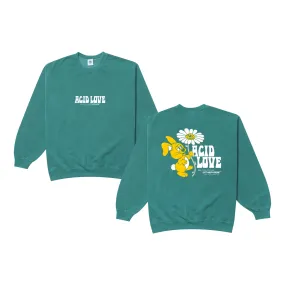 Acid Love 0.06 'Other Side' Sweatshirt - Vintage Washed Teal Anti Static Finish
