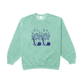 Effortless knitwear Acid Love 'Trippy Bear' Vintage Washed Sweater - Mint Green