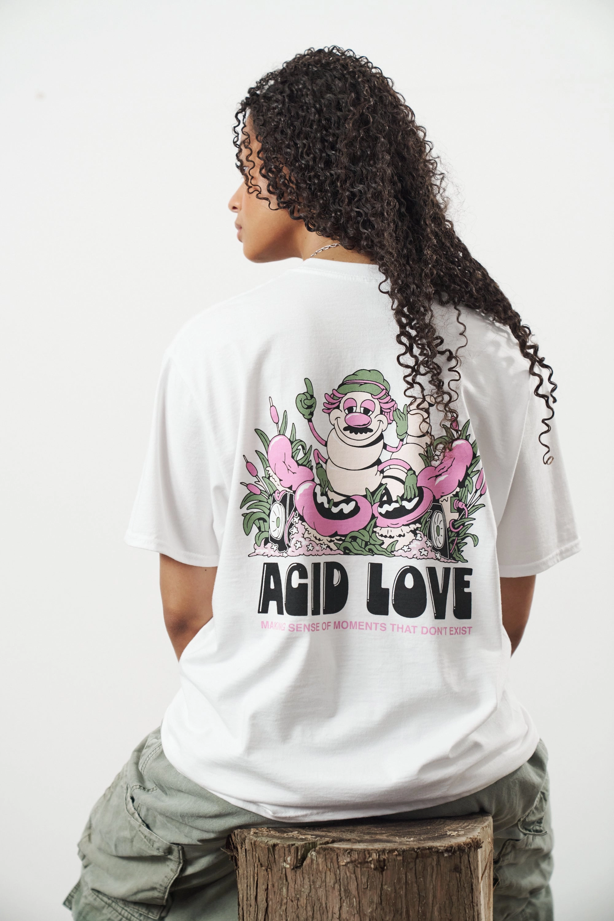 Organic Cotton Blend Acid Love 'Moments' Tee - White
