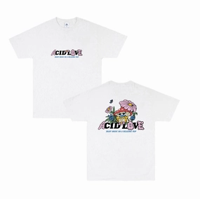 Acid Love 'Mushroom' Tee - White UV Protective Coating Streetwear attitude