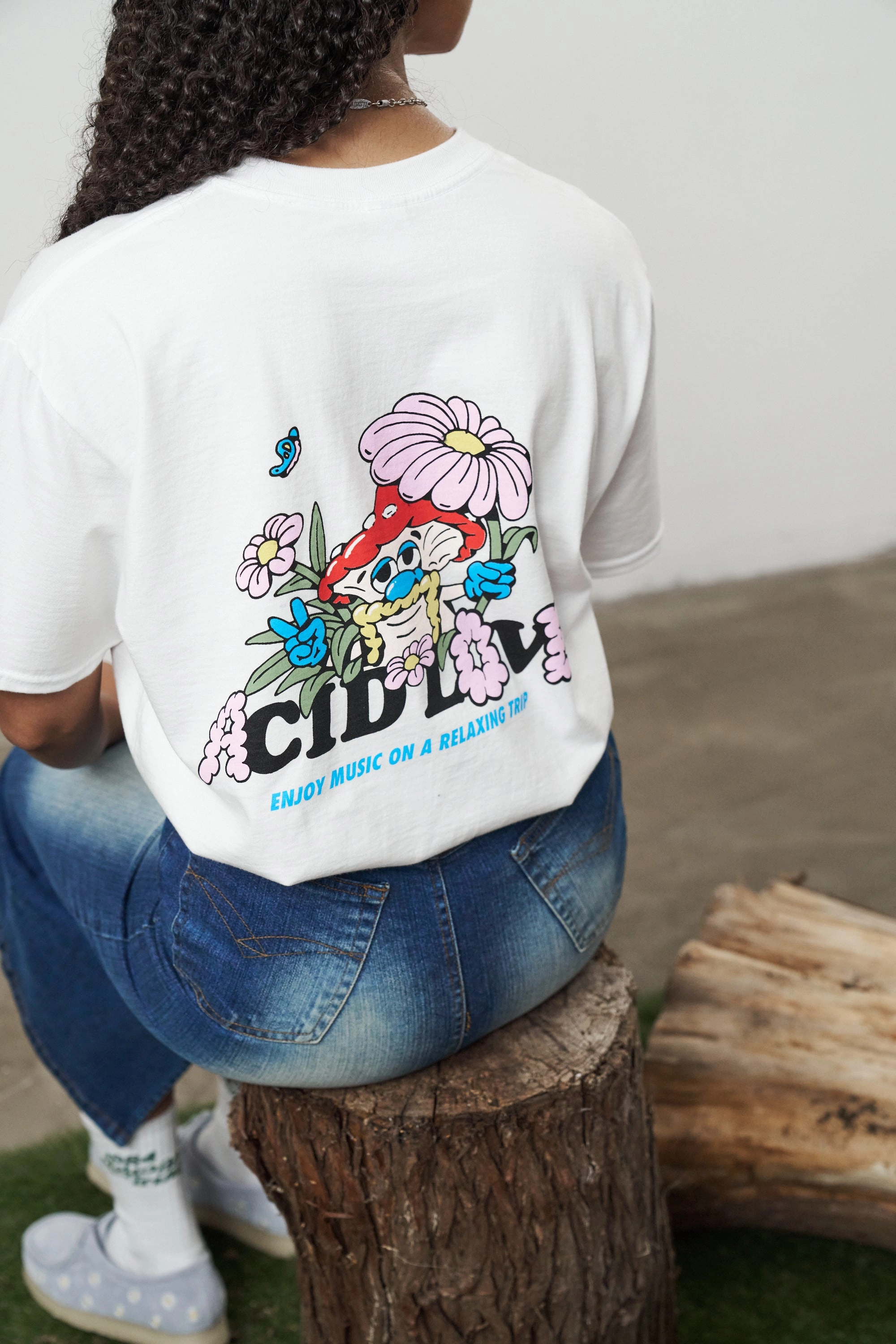 Running Speed FadeResistant Acid Love 'Mushroom' Tee - White