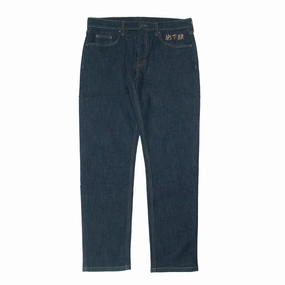 Bootcut shape A Thousand Futures 'Lucky' Embroidered Jeans - Indigo