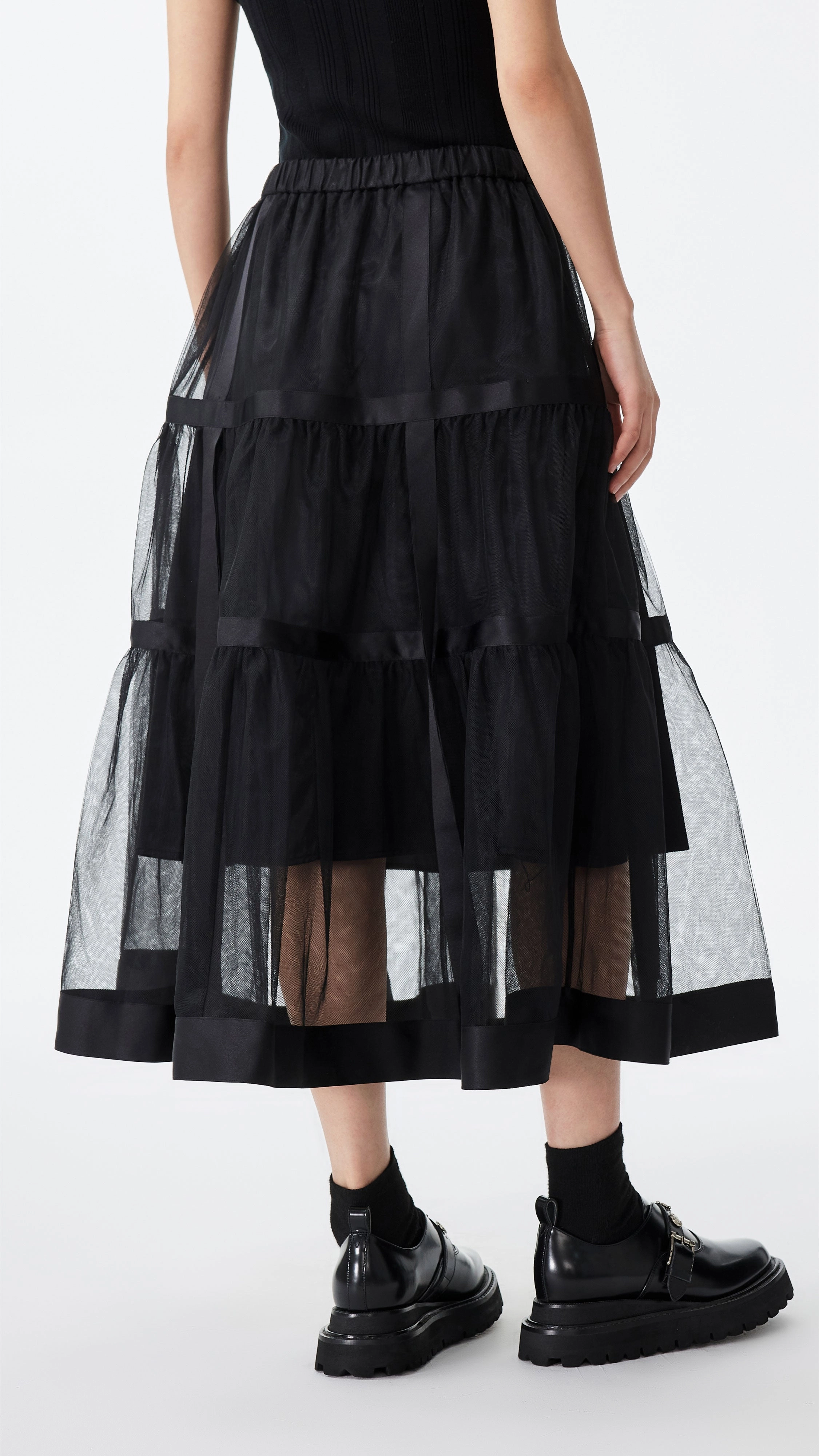 Trendy Outfit Tulle with Satin Skirt