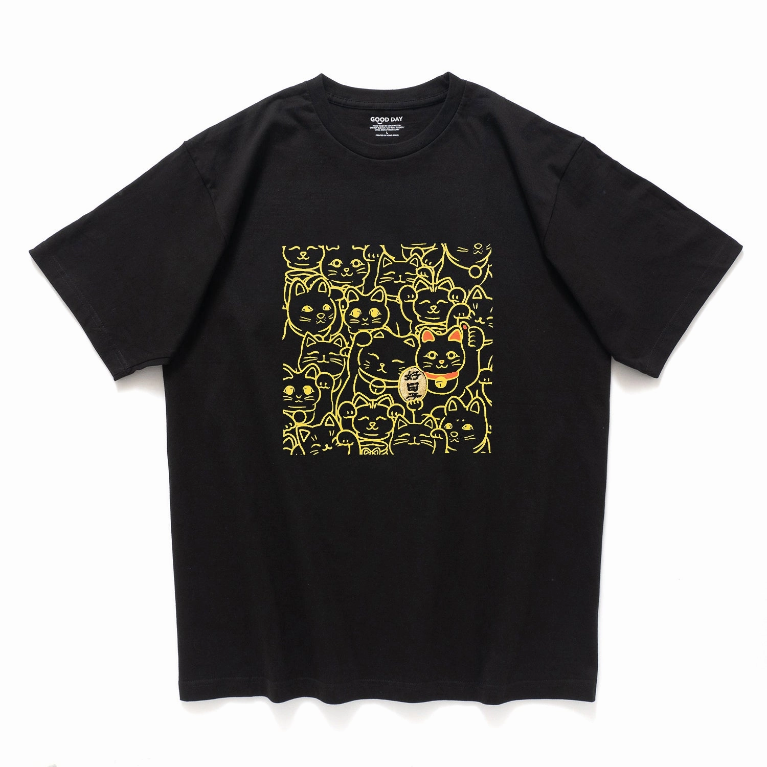 V neck Versatile Layering (ZT1607) Lucky Cat Embroidery Tee