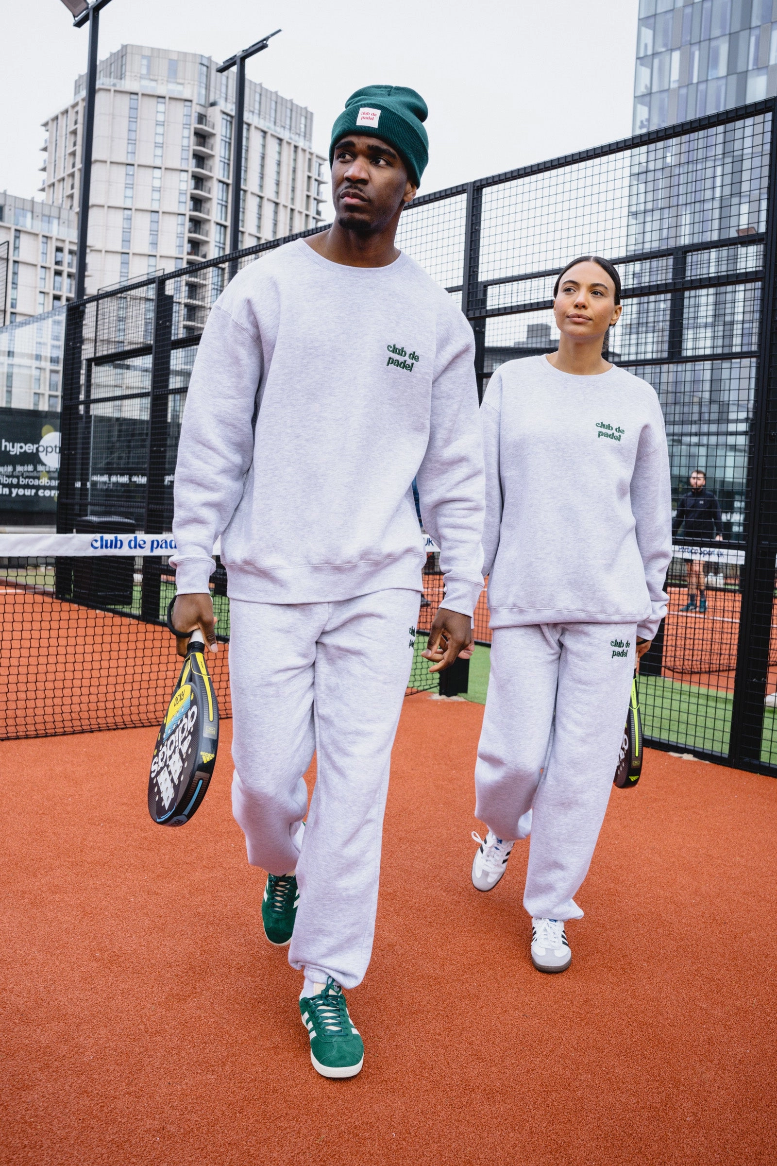 Club de Padel Logo Joggers - Ash Grey Blackout fabric