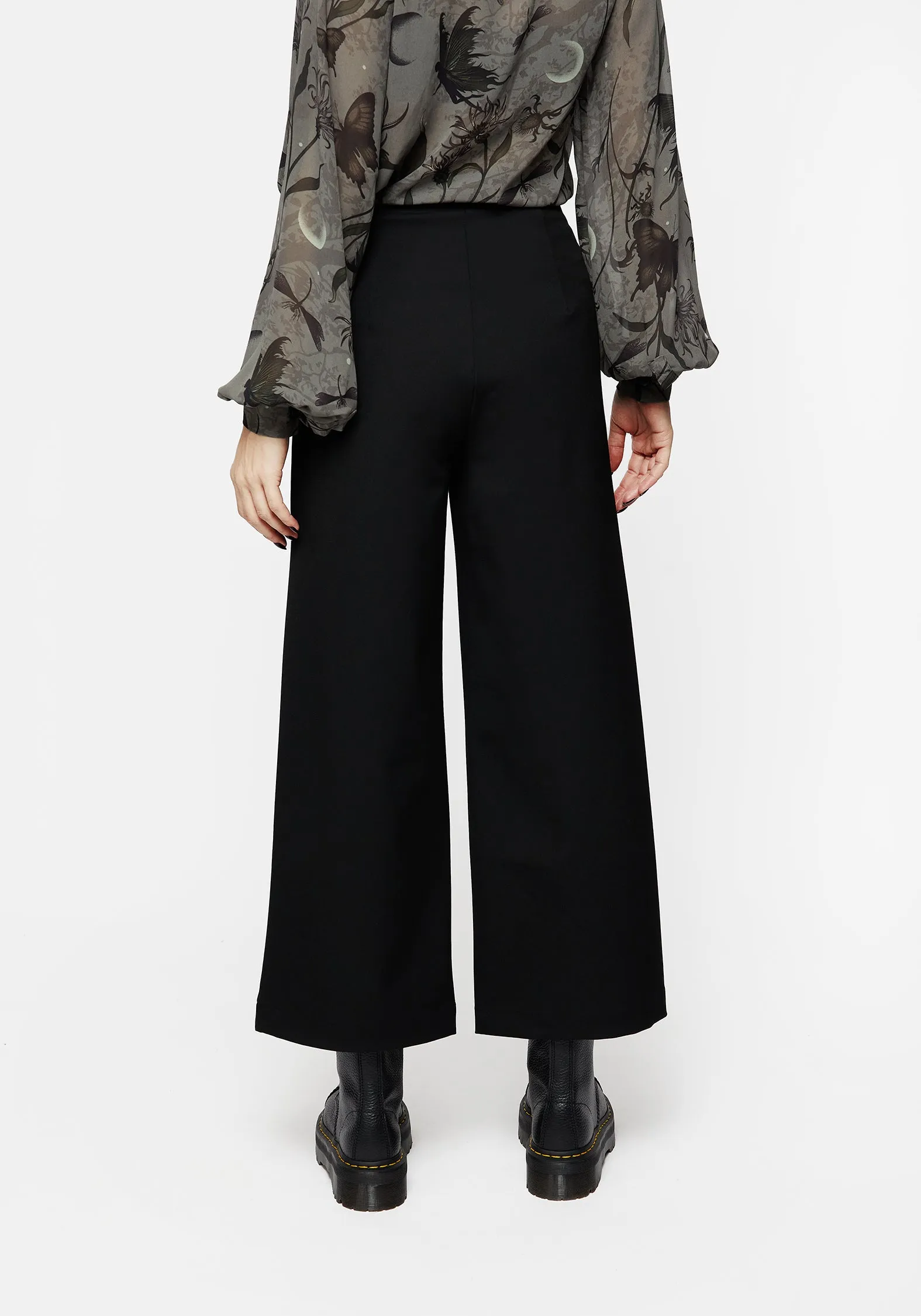 Roomy Shape Trendy Vibe Amalthea Embroidered Tailored Wide Leg Trousers