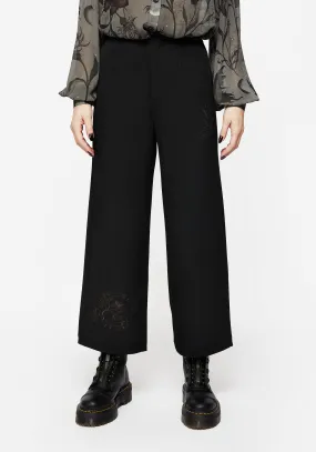 Amalthea Embroidered Tailored Wide Leg Trousers pilling resistant