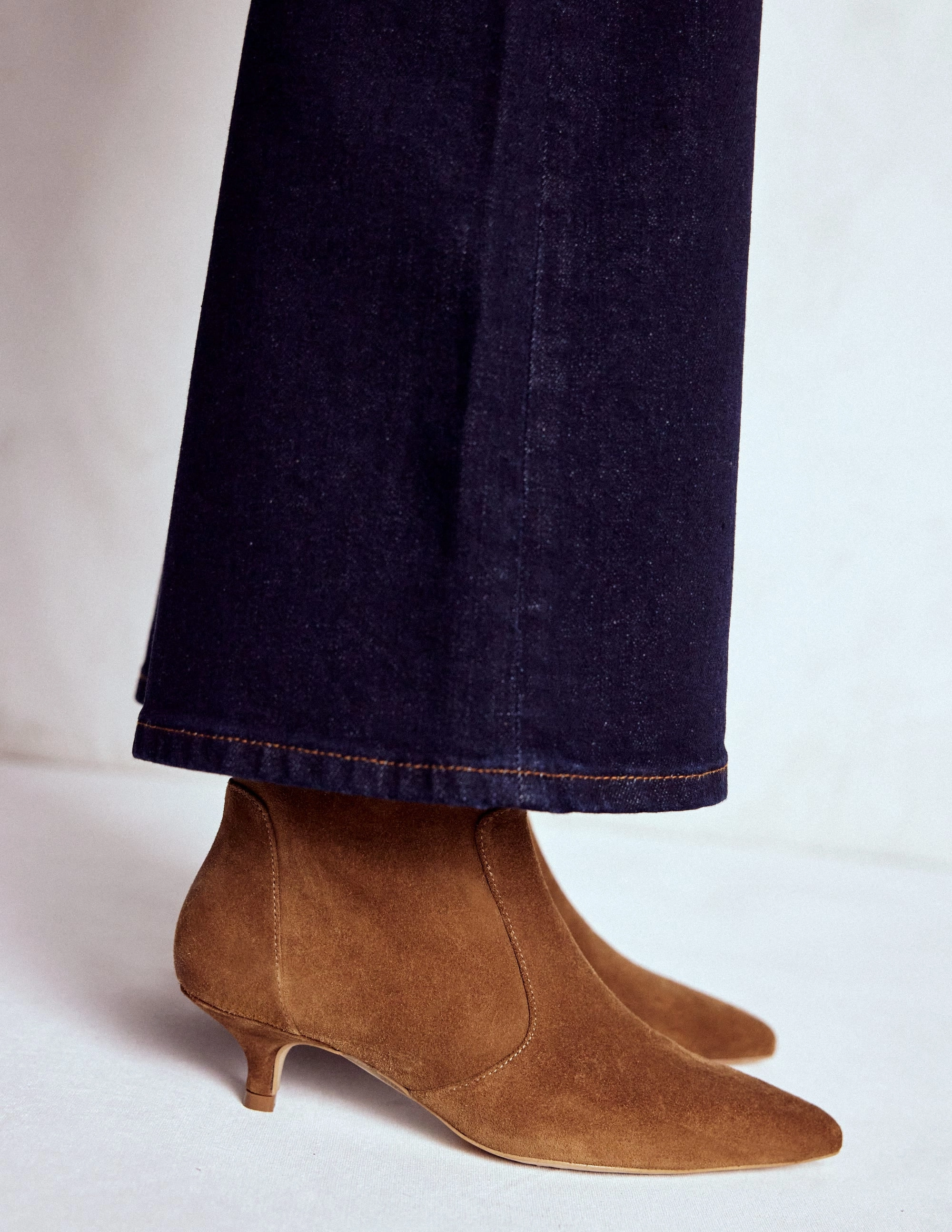 Kitten Ankle Boots-Cognac Comfortable Footwear
