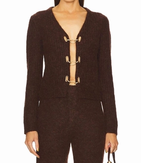 Layered Style Adele Knit Cardigan In Java