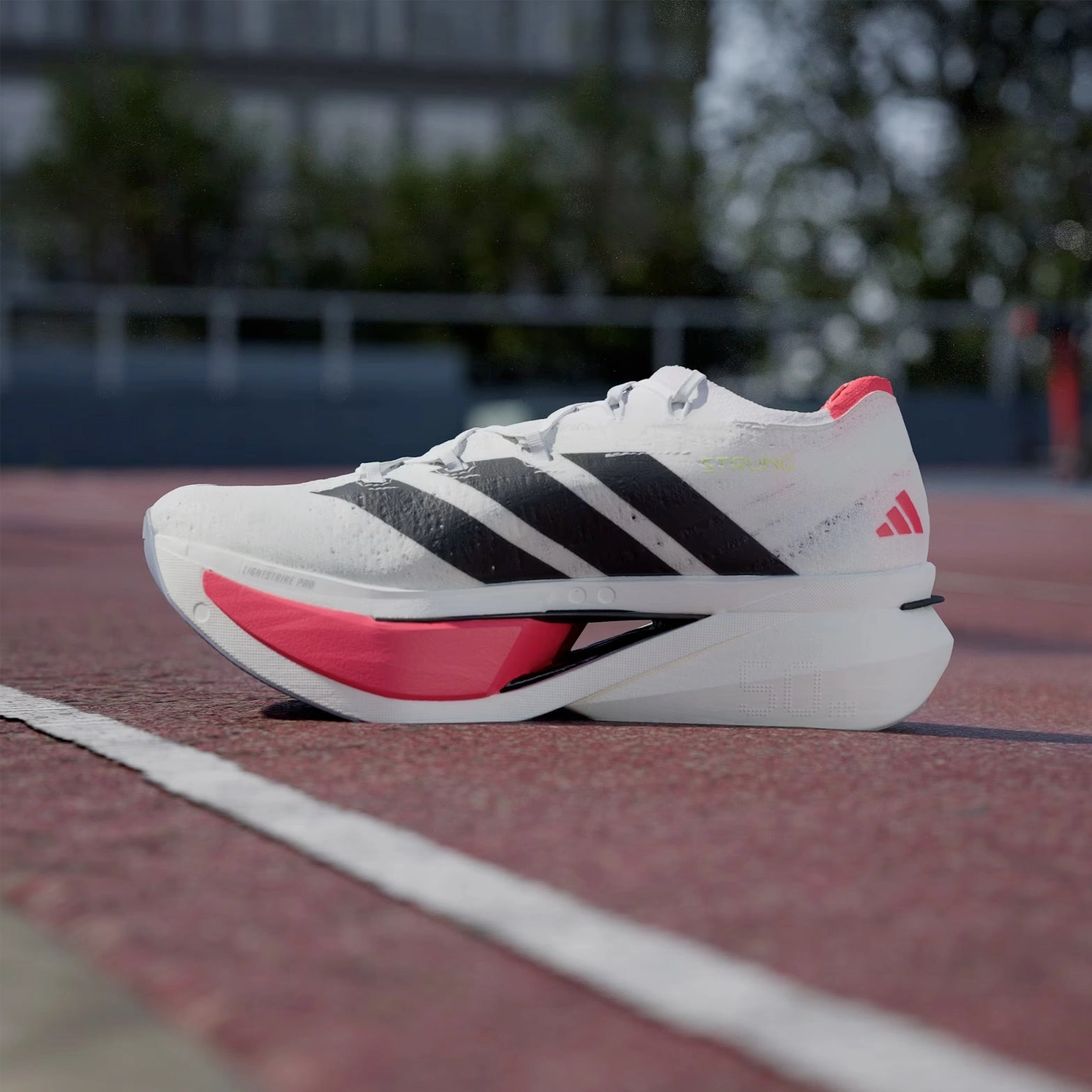 races Adizero Prime X 3 Strung Running Shoes Cloud White / Core Black / Lucid Red