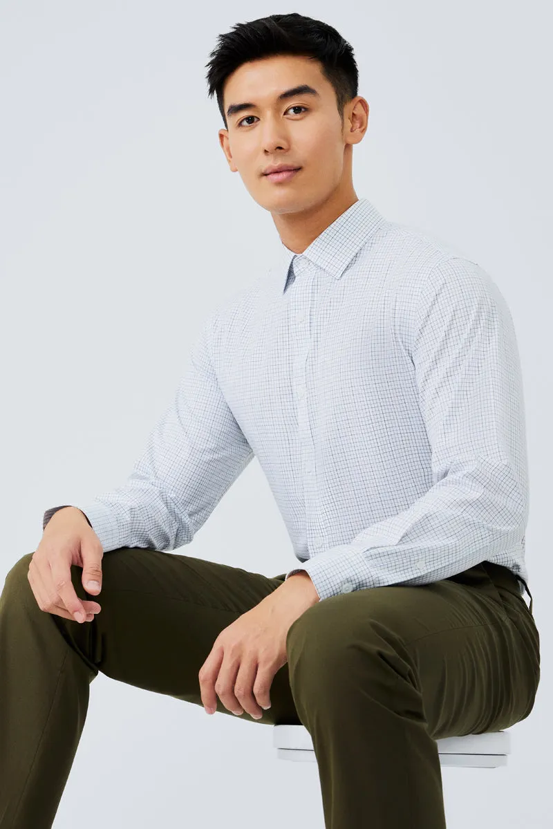 Waterless Dye Dress Shirt  | White Multi-Check 20812N Resort Wear