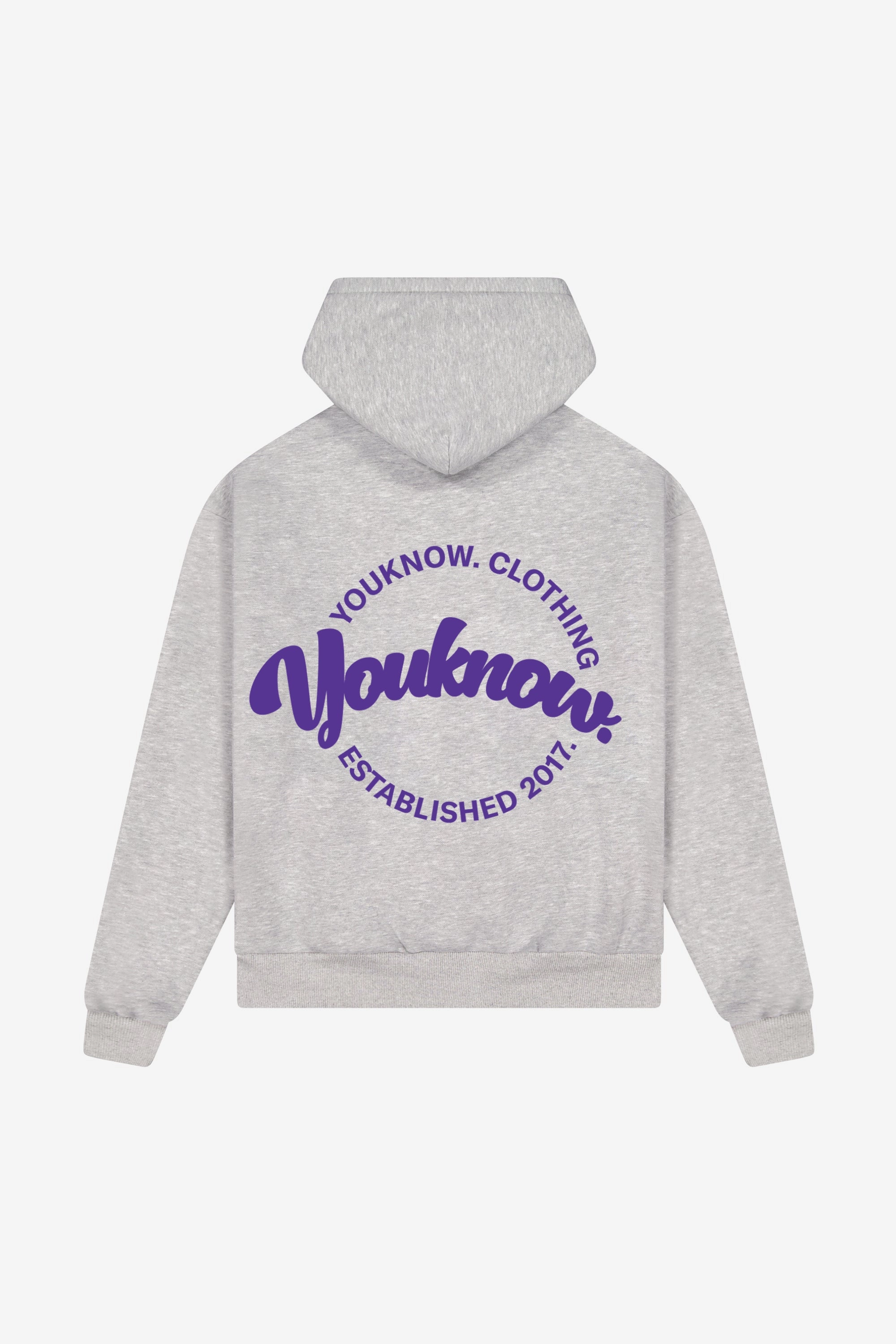 Garment Wash Brushed Fleece CIRCLE HOODIE | Ash Grey