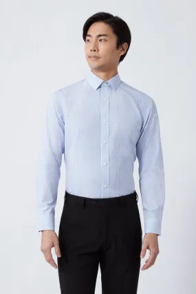 Wrinkle-Free Poplin Dress Shirt | Blue Check 15104N Low Profile Pocket Design Gender Neutral