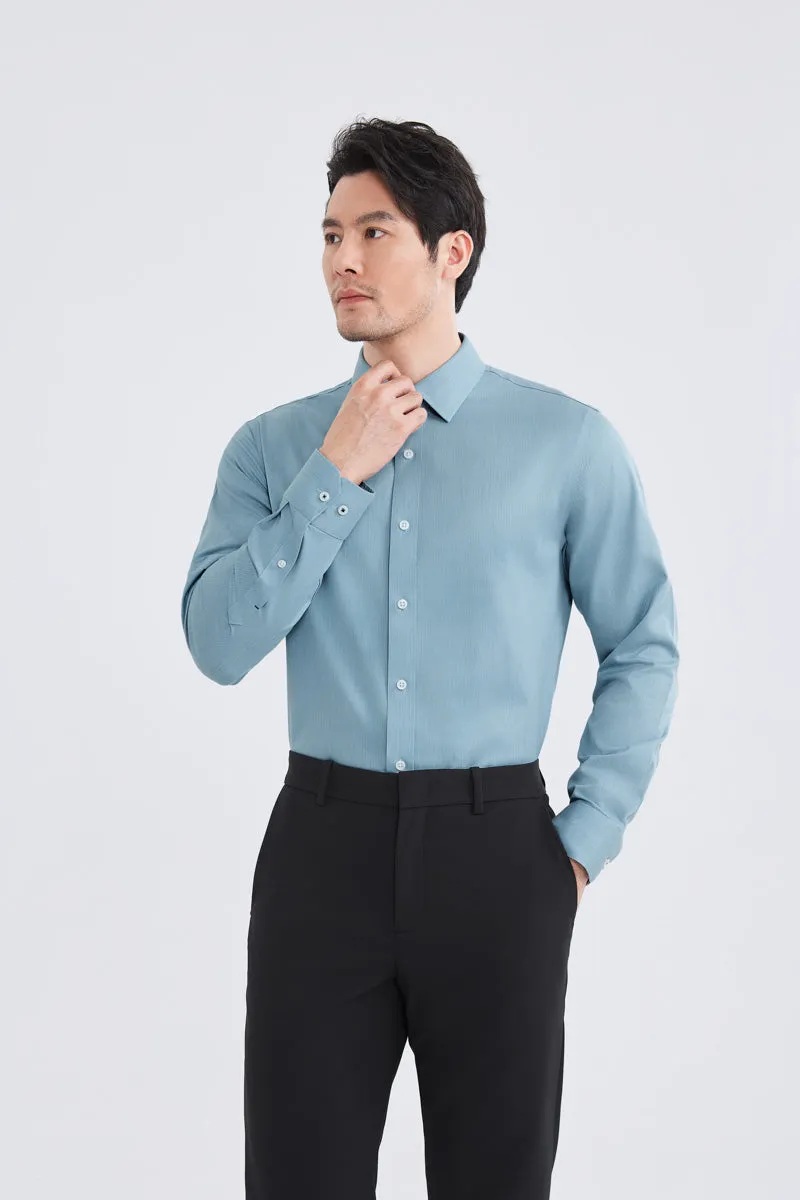 High Density Weave Wrinkle-Free Twill Heather Dress Shirt | Sky Blue 27796N