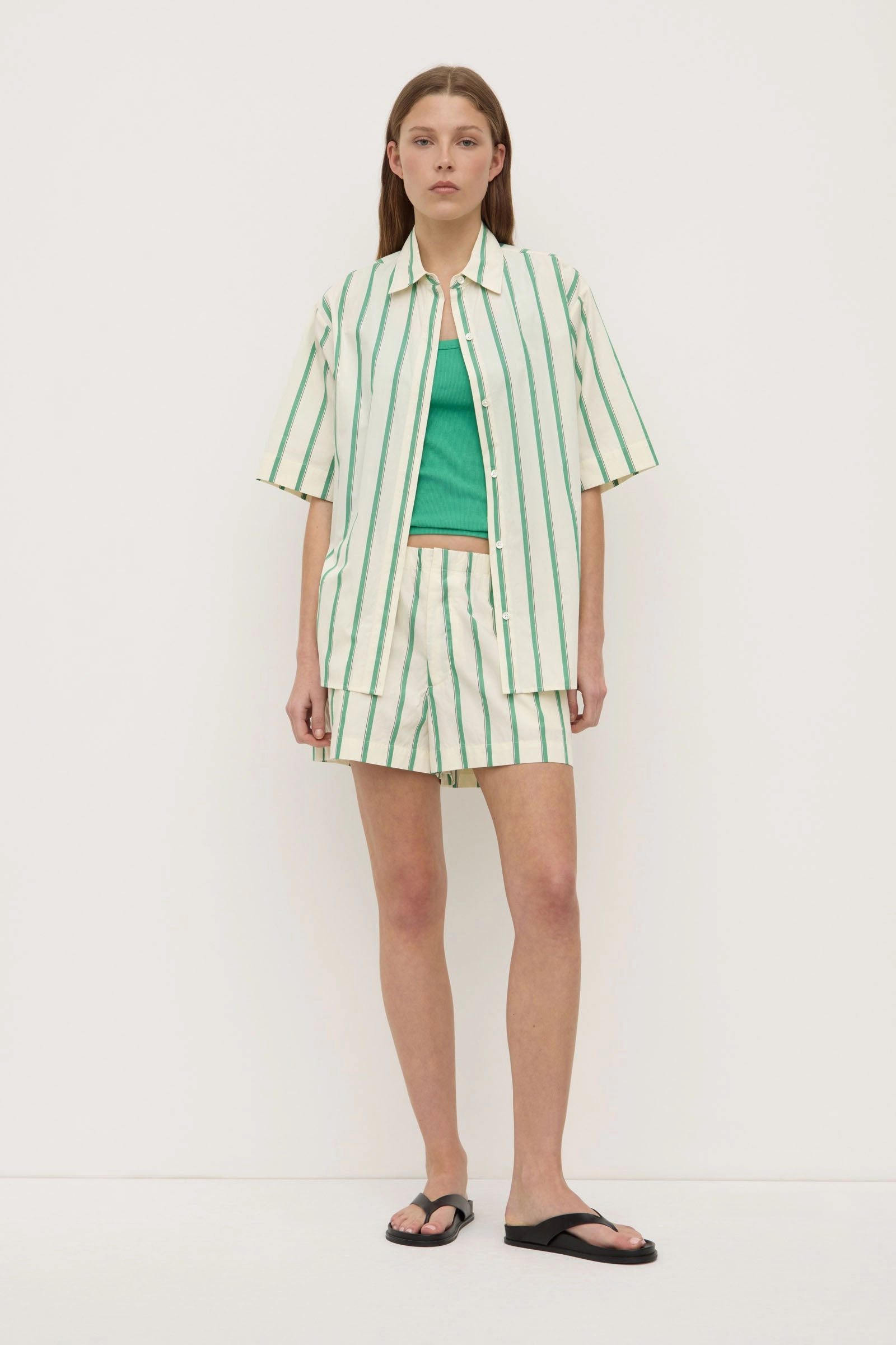 Fresh Day Teflon Coated Finish Agnes Stripe Short