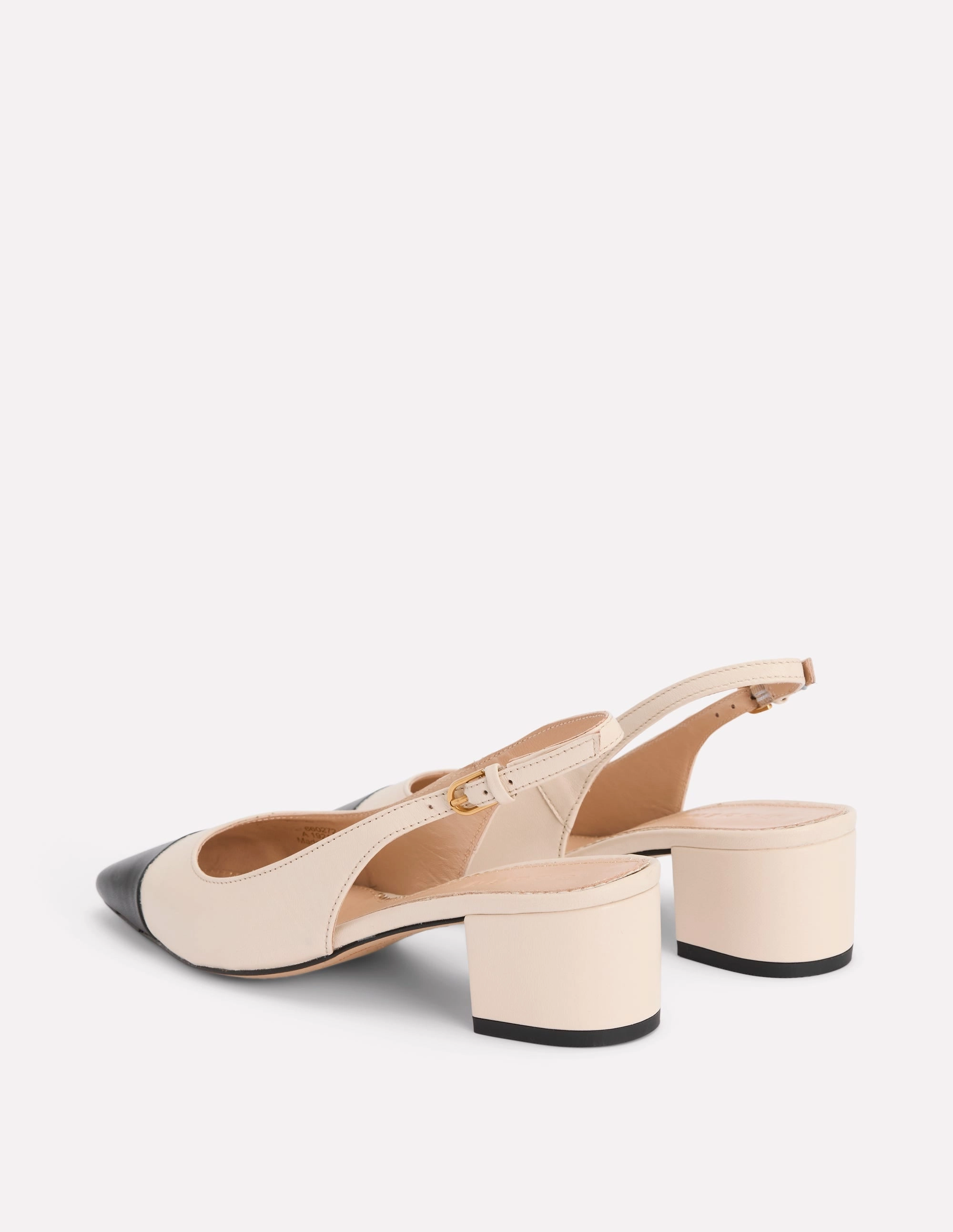 Vintage Vibe Open Toe Ailsa Block Heel Slingbacks-Ecru