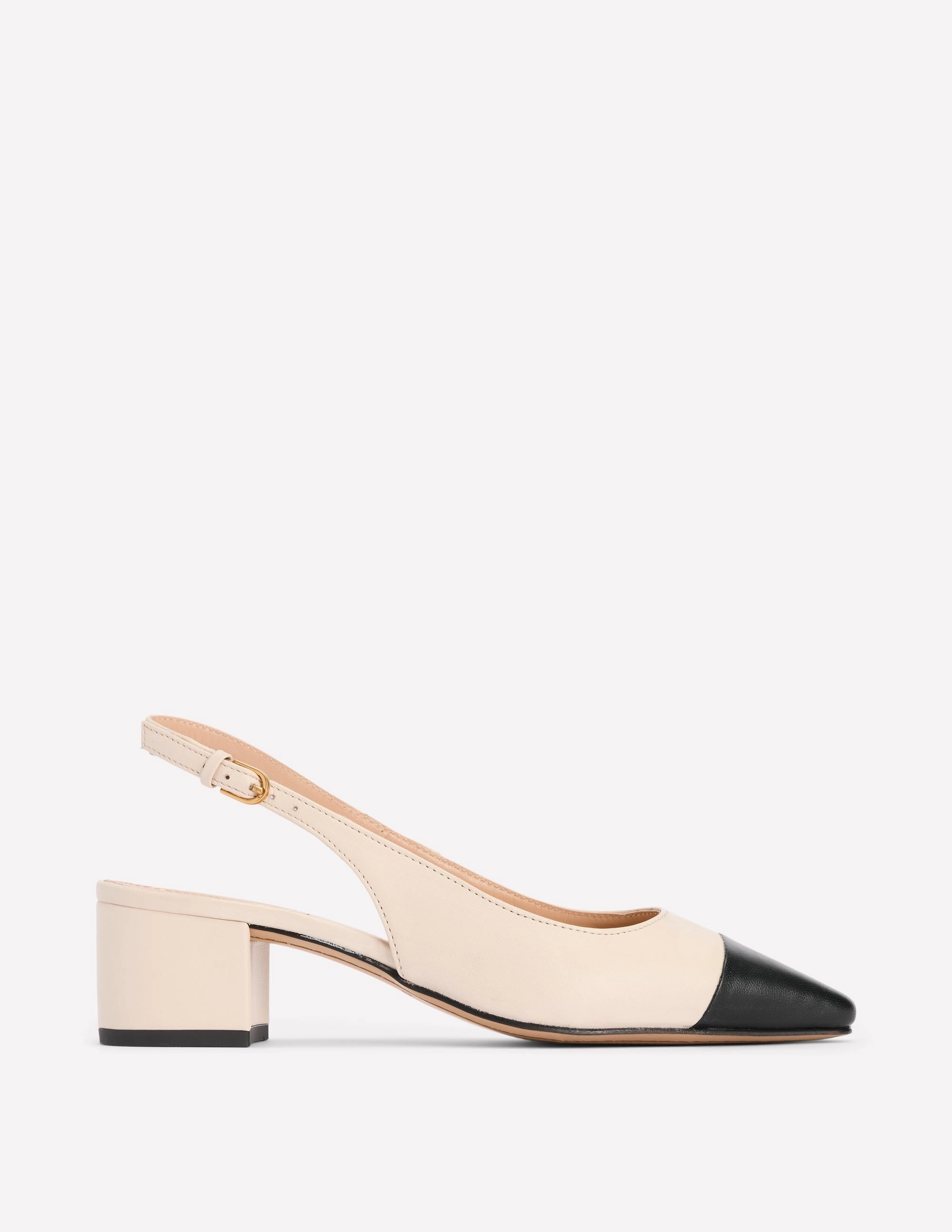 Elegant Slip-On Heels Christmas Party Heels Ailsa Block Heel Slingbacks-Ecru