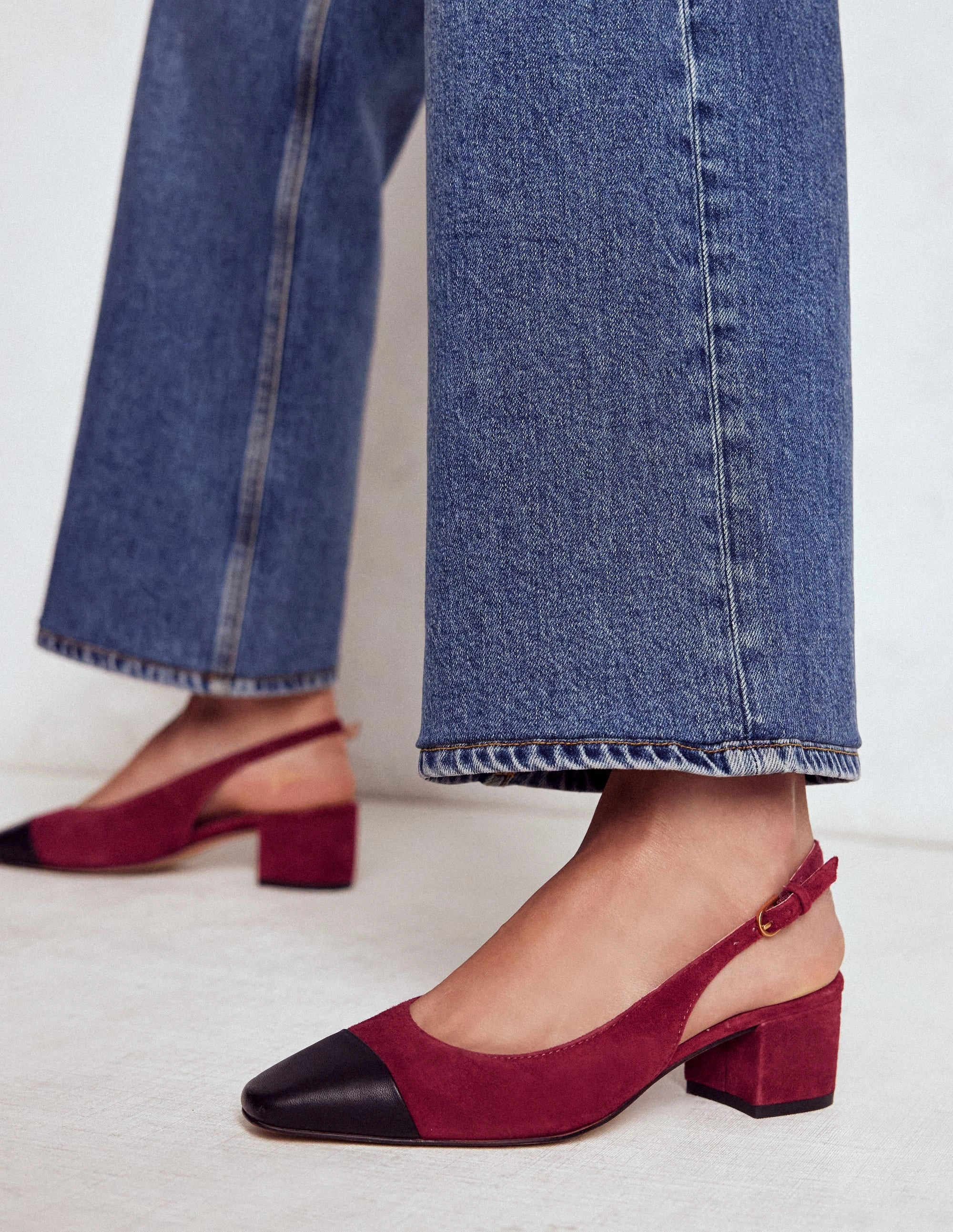 Ailsa Block Heel Slingbacks-Oxblood Casual Evening Wear Energy return