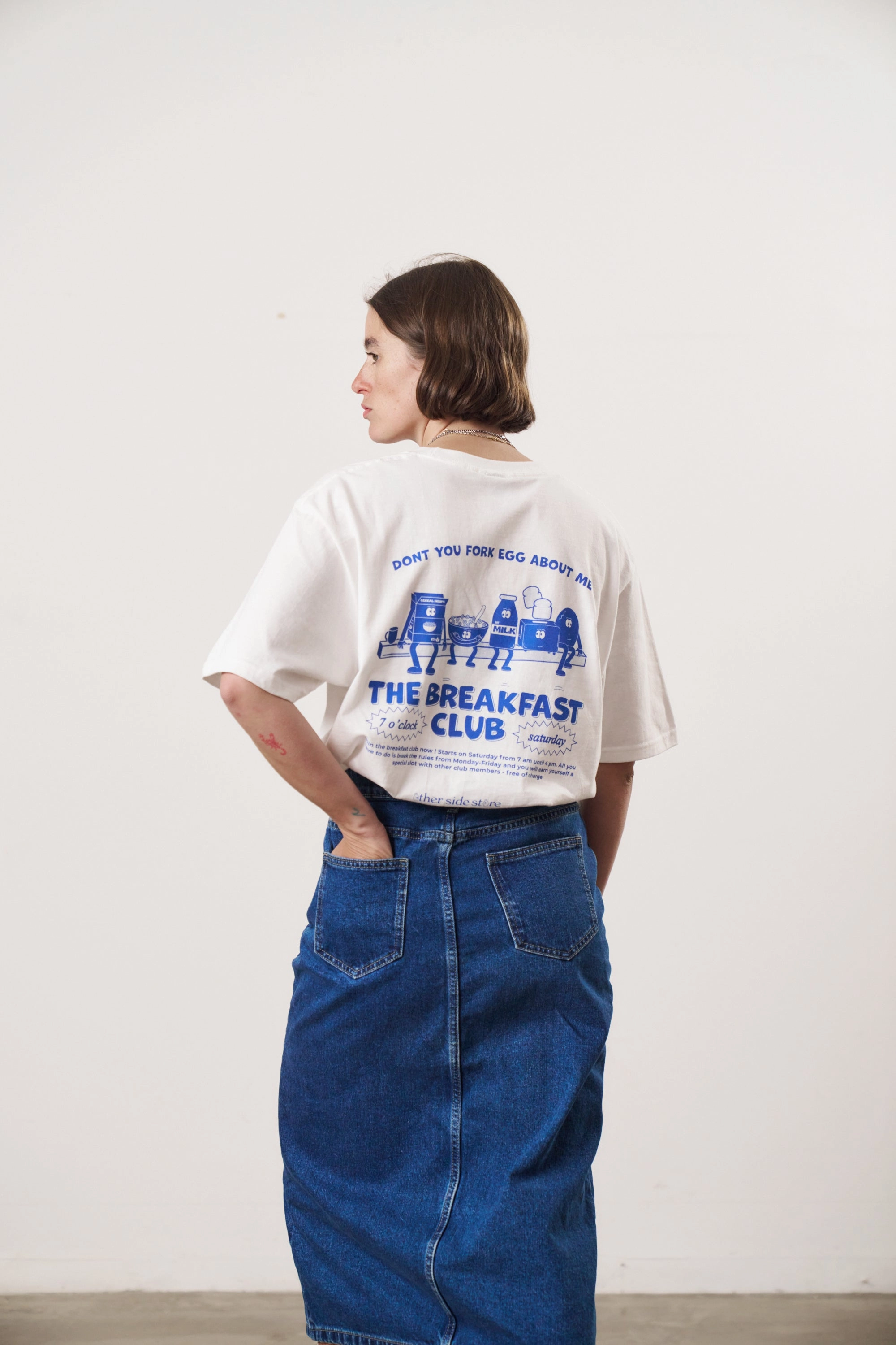 Weekend Style Trend Other Side Store 'Breakfast Club' Tee - White