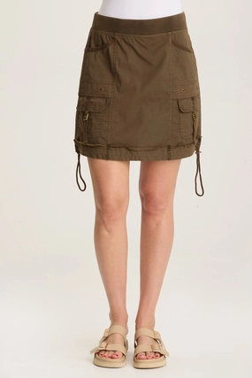 Leticia Poplin Cinched Hem Mini Skirt Laidback Style high contrast