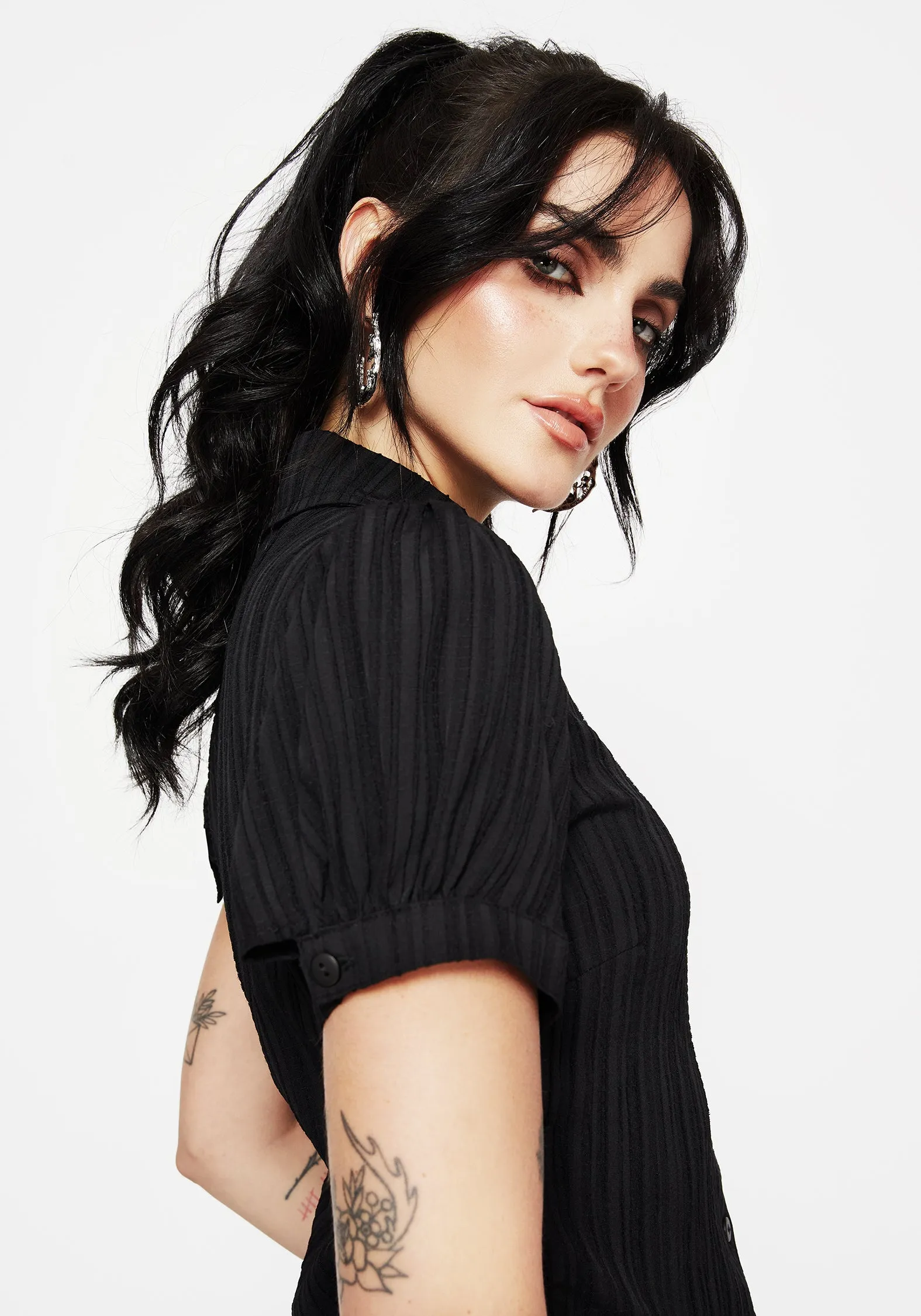 Gym Appropriate Alcina Puff Sleeve Crop Top