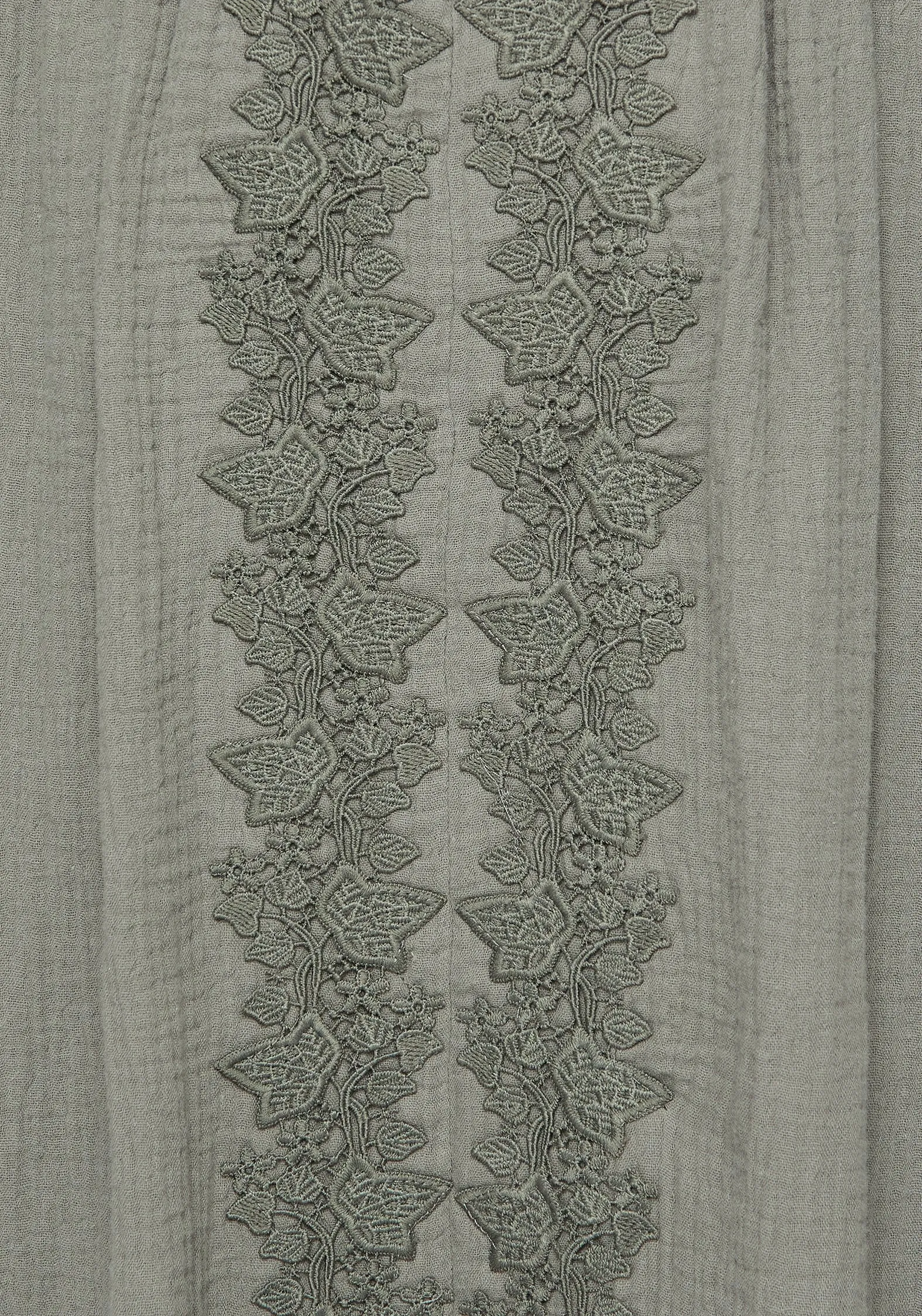 Hand Stitched Refined Style Alder Cotton Ivy Detail Midi Skirt