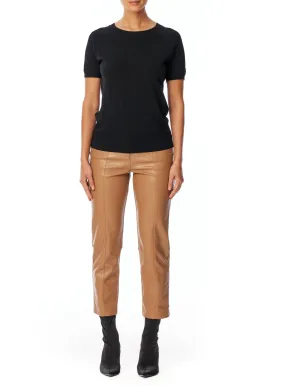 Comfy Knitwear Look Alex Short Sleeve Sweater In Black