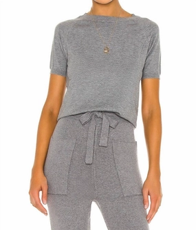 Knitwear Comfort Alex Short Sleeve Sweater In Heather Grey