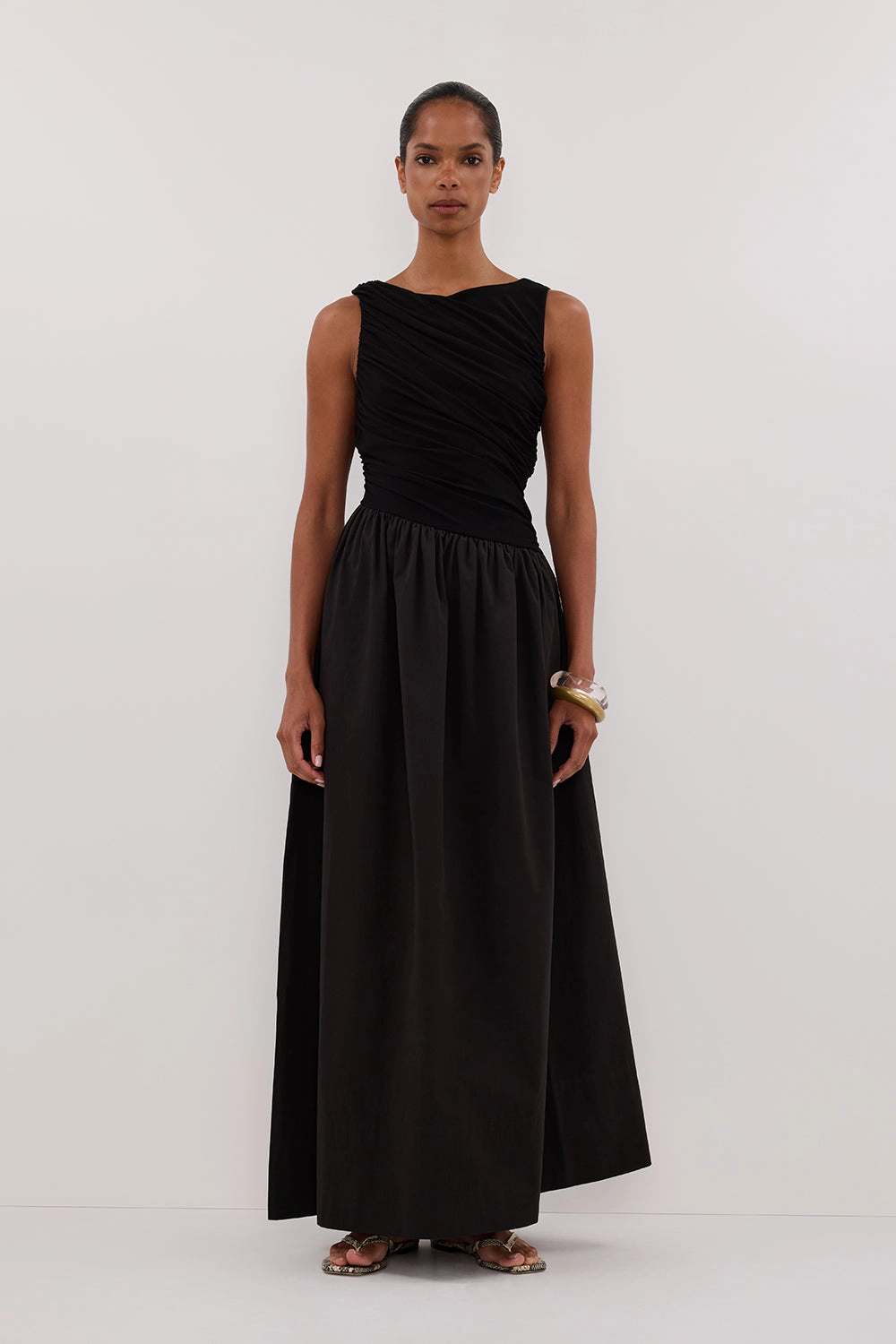 Soft Harmony Seasonal Comfort ALEXANDRA BLACK HYBRID MIDI DRESS