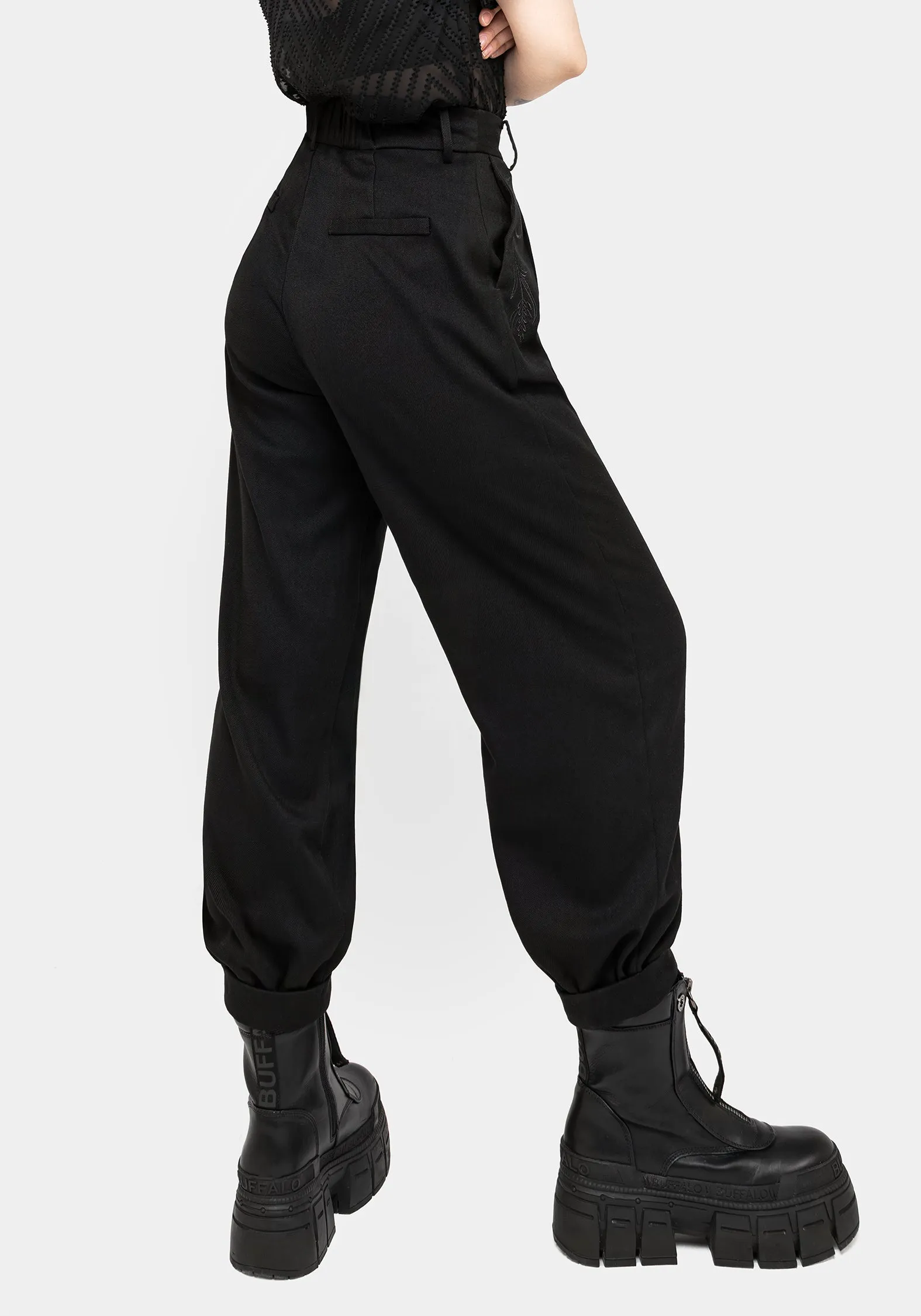 Dianne Embroidered Balloon Trousers - Black Timeless Wear Dressy look