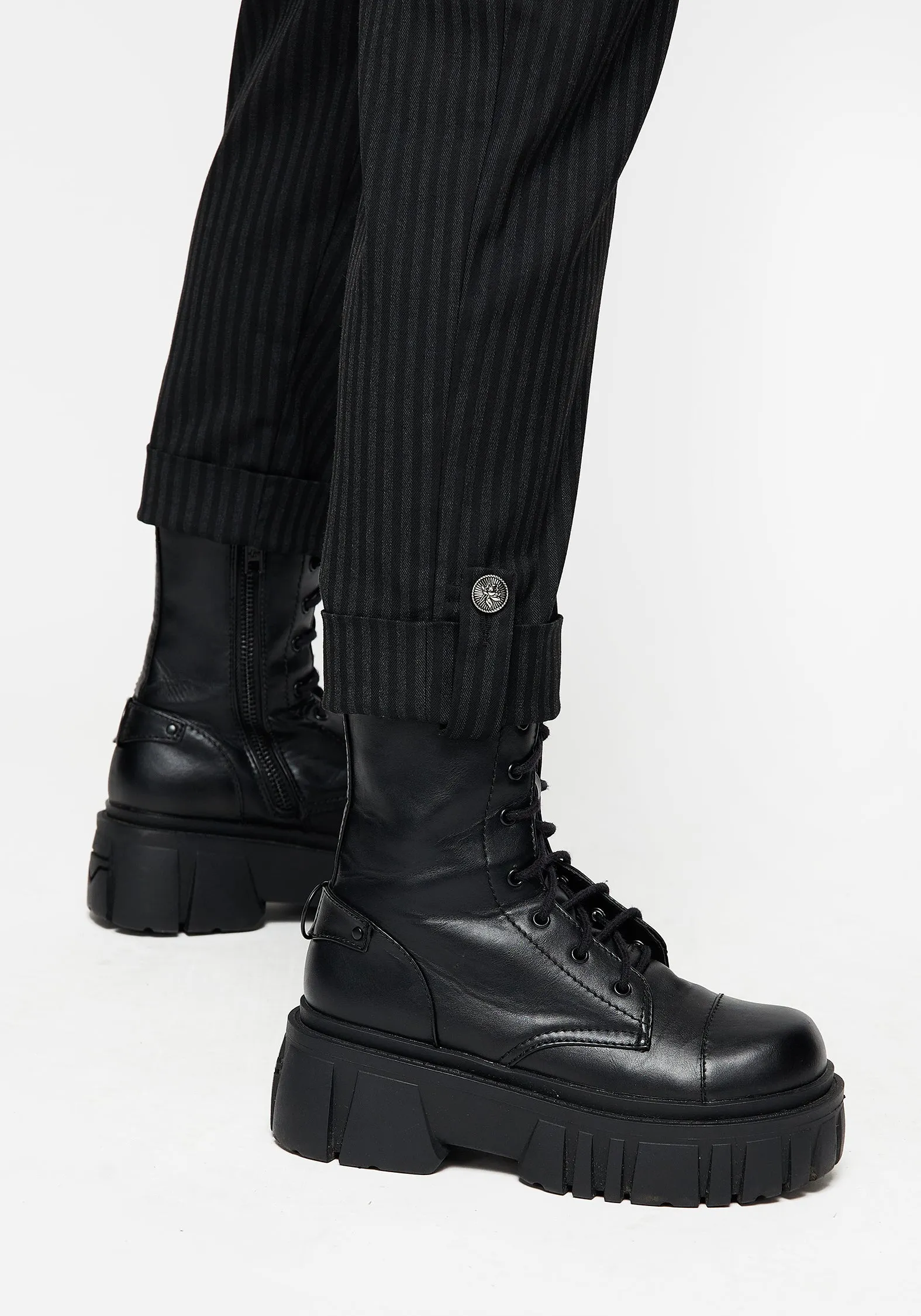 Nevermore Pinstripe Tailored Trousers Sporty Comfort ReinforcedPockets