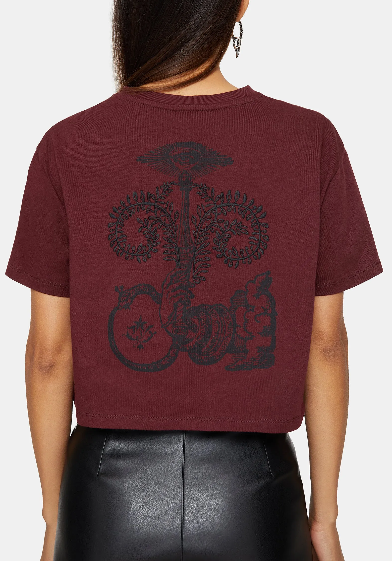 Interlock Weave Xove Medieval Graphic Boxy Crop Cotton T-Shirt