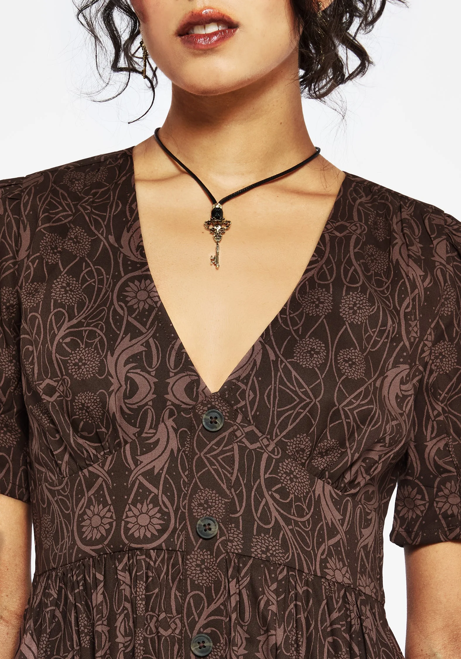Chic and Stylish Fianna Midi Dress - Brown
