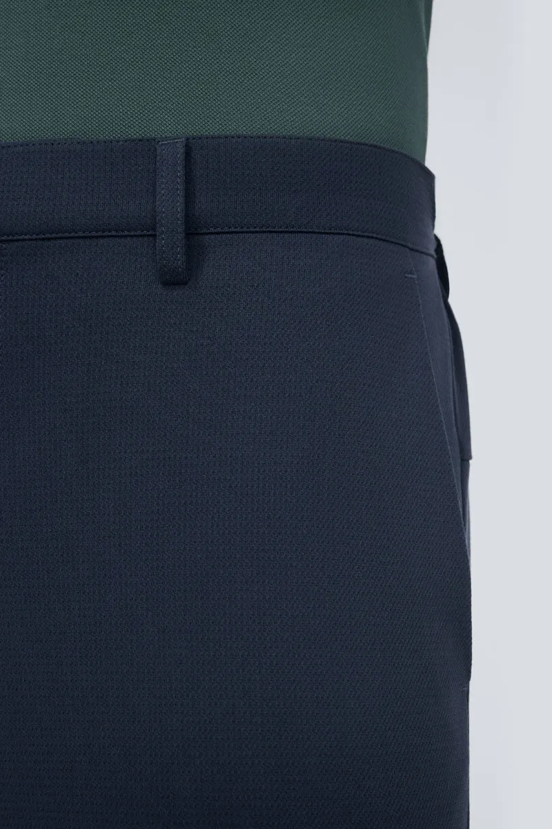 Adjustable Closure CottonSTRETCH Lightweight Knit Smart Pants | Navy NNY096