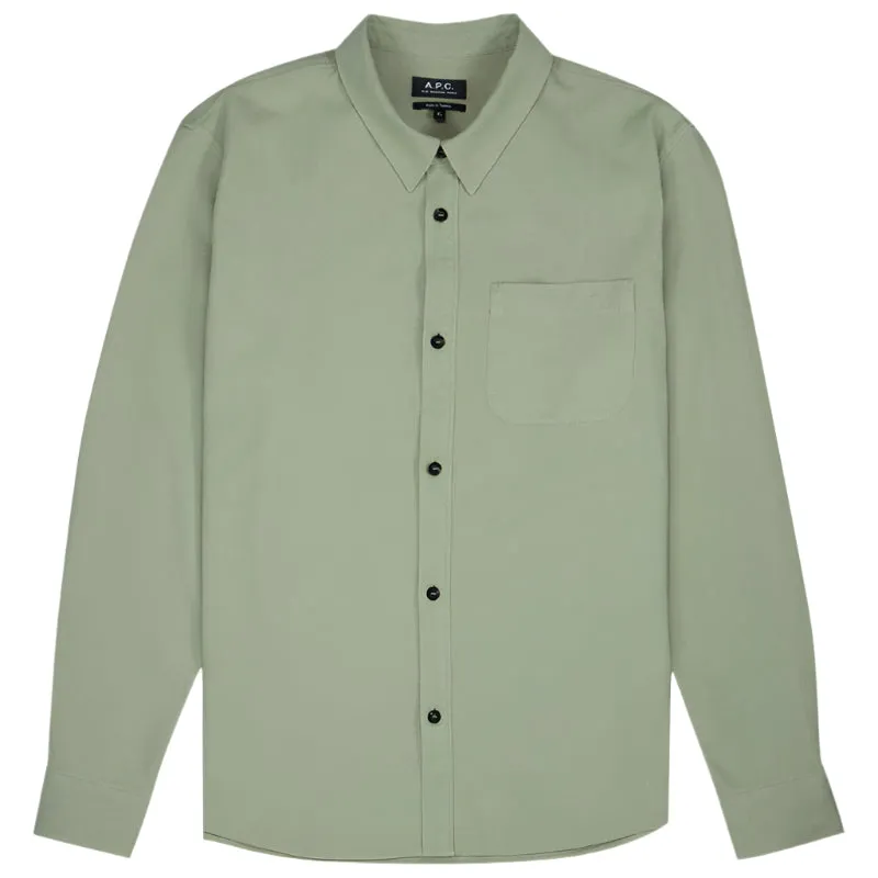 Unmatched comfort Soft Material Chemise Greg Vert Amande